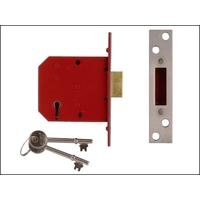 union 2101 5 lever mortice deadlock satin chrome finish 775mm 3 in vis ...