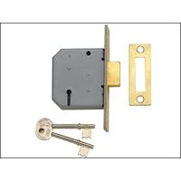 UNION 2177 3 Lever Mortice Deadlock Polished Brass 77.5mm 3in Visi