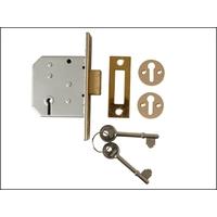 UNION 2177 3 Lever Mortice Deadlock Polished Brass 65mm 2.5 in Visi