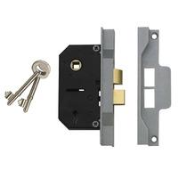 union 2 lever mortice rebated sash lock 655mm silver enamel