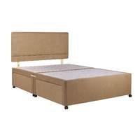 universal tan suede divan base small double 4 drawer