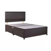 universal charcoal suede divan base single no drawers black