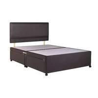 universal charcoal suede divan base single 2 drawers black