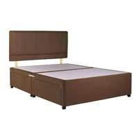 universal chocolate suede divan base single 2 drawers chocolate