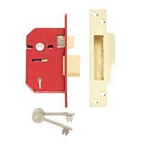 union 64mm brass effect 5 lever mortice sashlock