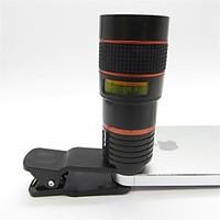 Universal 8X Telephoto Lens with Clip for Cellphone iPhone Samsung HTC Smart Phone Red Black