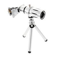 Universal Zoom 12X Telephoto Metal Cellphone Lens with Tripod