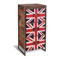 UNION JACK HIGH CHEST OF 3 DRAWERS in Reclaimed Boatwood