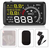 Universal Car HUD Head UP 5.5 LCD Display OBDII Car Styling Car Kit Fuel Overspeed KM/H Pro With Anti-slip Pad
