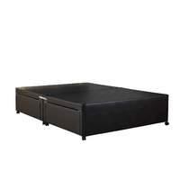 Universal Black Leather Divan Base Superking 2 Drawer