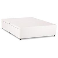 Universal White Leather Divan Base No Drawer - Small Single - White