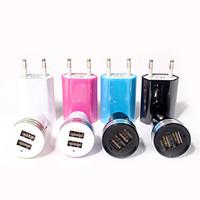 Universal Eu Plug Usb Power Home Wall Charger Adapter for ipod iPhone 6/5S and Others (Assorted Colors)