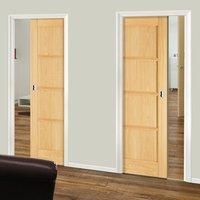 Unilateral Pocket Oslo 4P Oak Veneer Doors - Prefinished