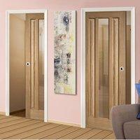 unilateral pocket kilburn 1l oak veneer doors clear glass