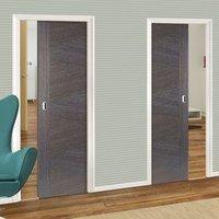 Unilateral Pocket Zeus Ash Grey Doors - Prefinished