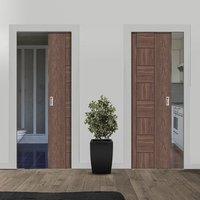 unilateral pocket messina walnut veneer door prefinished