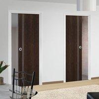 unilateral pocket sierra walnut veneer doors prefinished