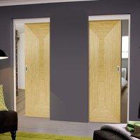 Unilateral Pocket Triumph Oak Veneer Doors - Prefinished