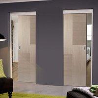 Unilateral Pocket Hermes Chocolate Grey Doors - Prefinished