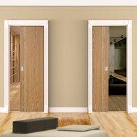 unilateral pocket sierra oak veneer doors prefinished