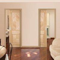 Unilateral Pocket Madrid Oak Veneer Doors - Prefinished