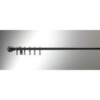 Universal Extendable Cage Finial Metal Curtain Pole 180 330cm Black 13/16mm