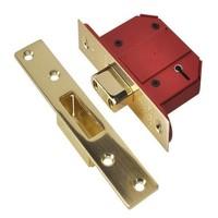 UNION Strongbolt 2100S BS 5 Lever Mortice Deadlock 68mm Satin Brass Visi UNNY2100SP25