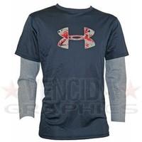 UNDER ARMOUR layered logo tee jnr [navy]-Small Junior