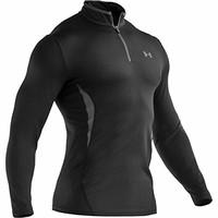 UNDER ARMOUR coldgear fitted peak 1/4 zip longsleeve top [black/steel]-X-Large