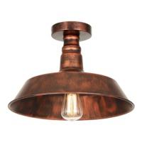 Unique Rustic Brushed Bronze Semi Flush Ceiling Light Fitting
