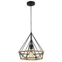 Unique Black Metal Pendant Light Fitting with Rope Decoration