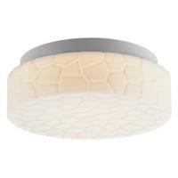 Unique Stone Effect White Glass IP44 LED Bathroom Ceiling Light