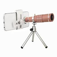 Universal Clip-on Camera Lens Kit for iPhone18X Zoom Telephoto Lens for iPhone 7/6S/6 Plus/SE Samsung HTC (Rosegold)