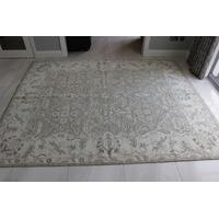 Unique Handmade Oriental Cream Tonal Wool Rug