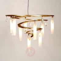 Unique pendant lamp SPIRALE - 9-bulb, gold