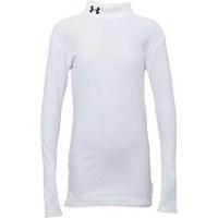 Under Armour Junior ColdGear Compression Long Sleeve Mock Neck Top White