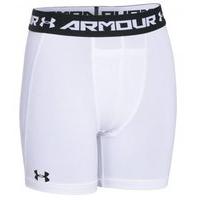 Under Armour Heat Gear Armour Mid Shorts - Youth - White/Black