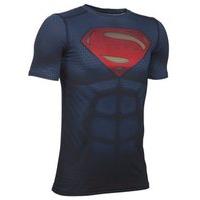 Under Armour Superman Fitted Compression Short Sleeve Top - Youth - Midnight Navy
