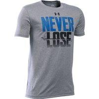 under armour never lose tee boys true gray heatherultra blueblack