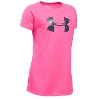 Under Armour Girls Solid Big Logo SS Tee - Pink Punk