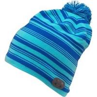 under armour womens coldgear evo striped bobble hat blue