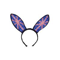 Union Jack Bunny Ears On Headband