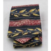 Unbranded navy mix leaf patterned tie