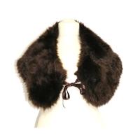 Unbranded Chocolate Faux Fur Shawl With Silk Satin Lining and Tie