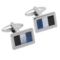 unique stainless steel oblong mop onyx cufflinks qc 93