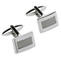 Unique Stainless Steel Oblong Mesh Cufflinks QC-103