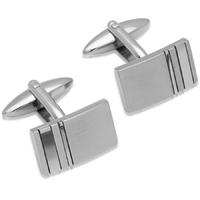 Unique Stainless Steel Rectangle Matt and Polished Cufflinks QC-137
