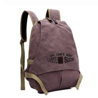 Unisex Backpack Canvas Contrast Letters Print Zipper High Capacity Multifunction Preppy School Bag Knapsack