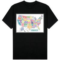 United States of America Stylized Text Map (Colorful)