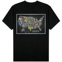 United States of America Stylized Text Map (Black)